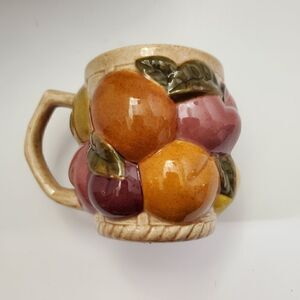 Hand Painted Cups/Mugs with Fruit. Set of 5